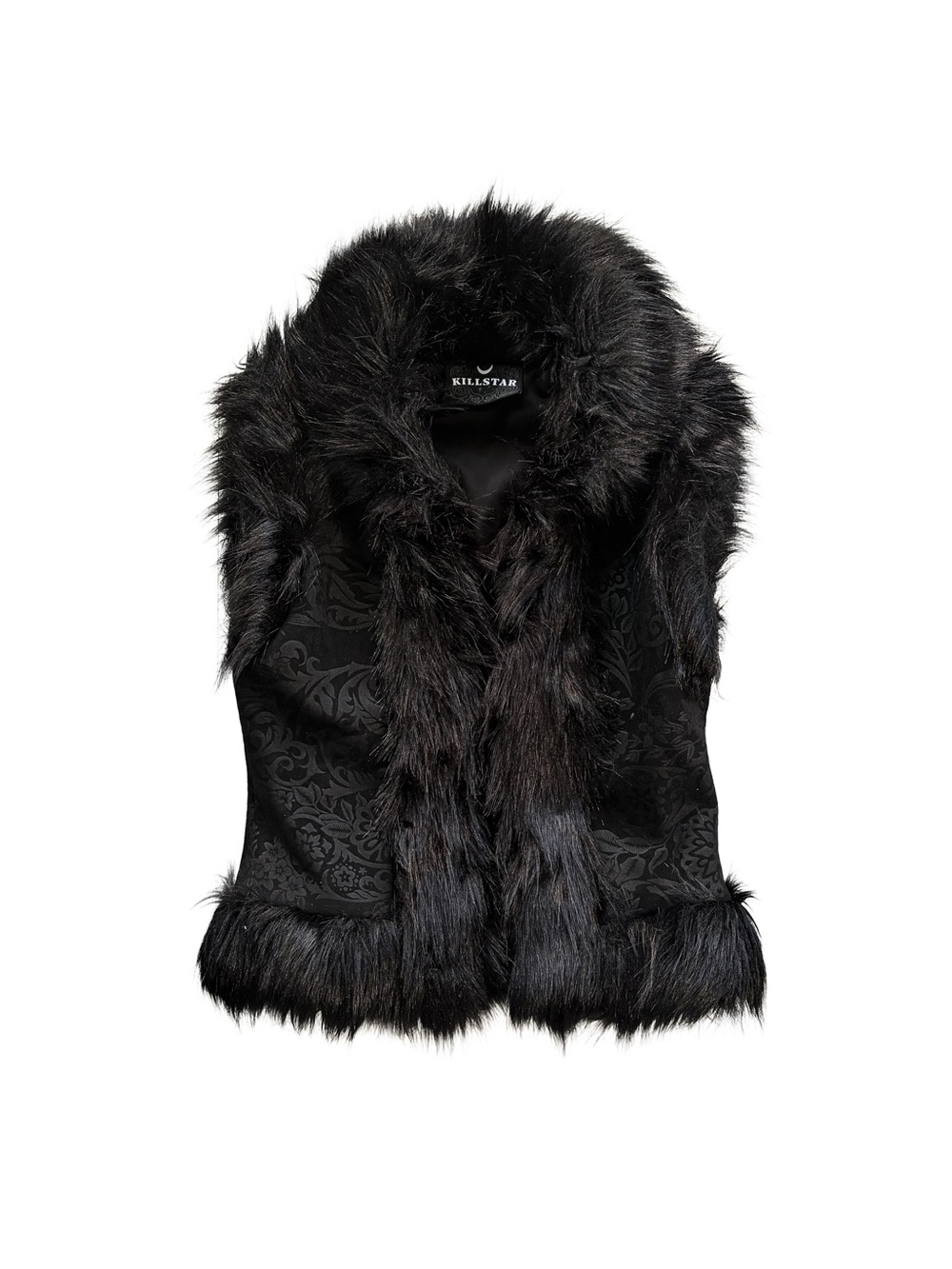 Killstar Black Faux Fur Trim Vest